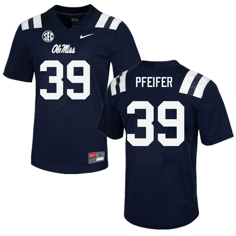 Ole Miss Rebels #39 Joshua Pfeifer College Football Jerseys Sale-Navy